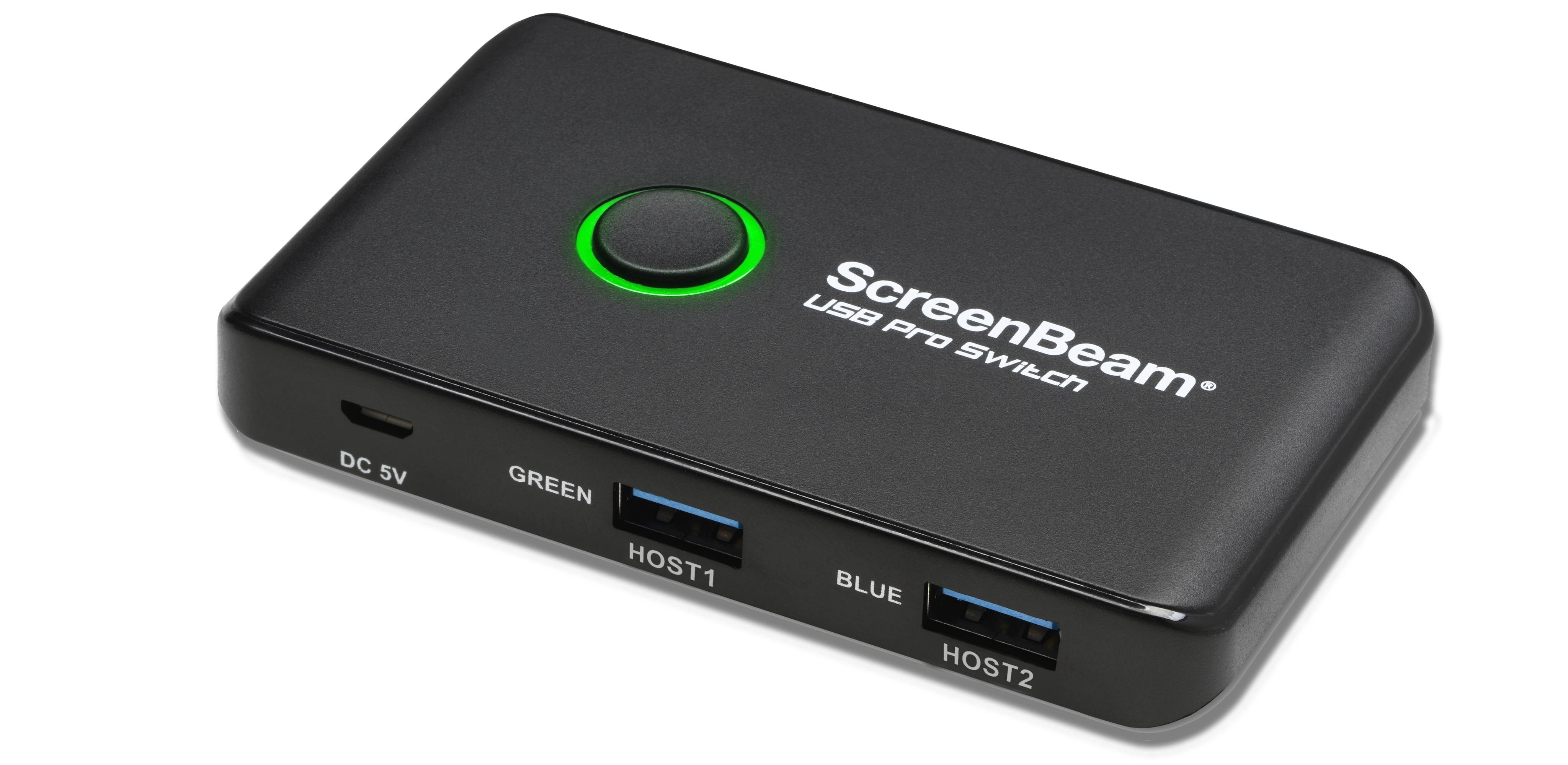Interruptor para compartir periférico USB 4x ScreenBeam USB Pro Switch, SuperSpeed USB 3.0  4