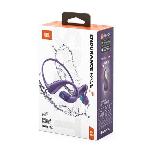 Auriculares JBL Endurance Pace Púrpura Deportivos, Bluetooth, IP68, 10h Batería 10