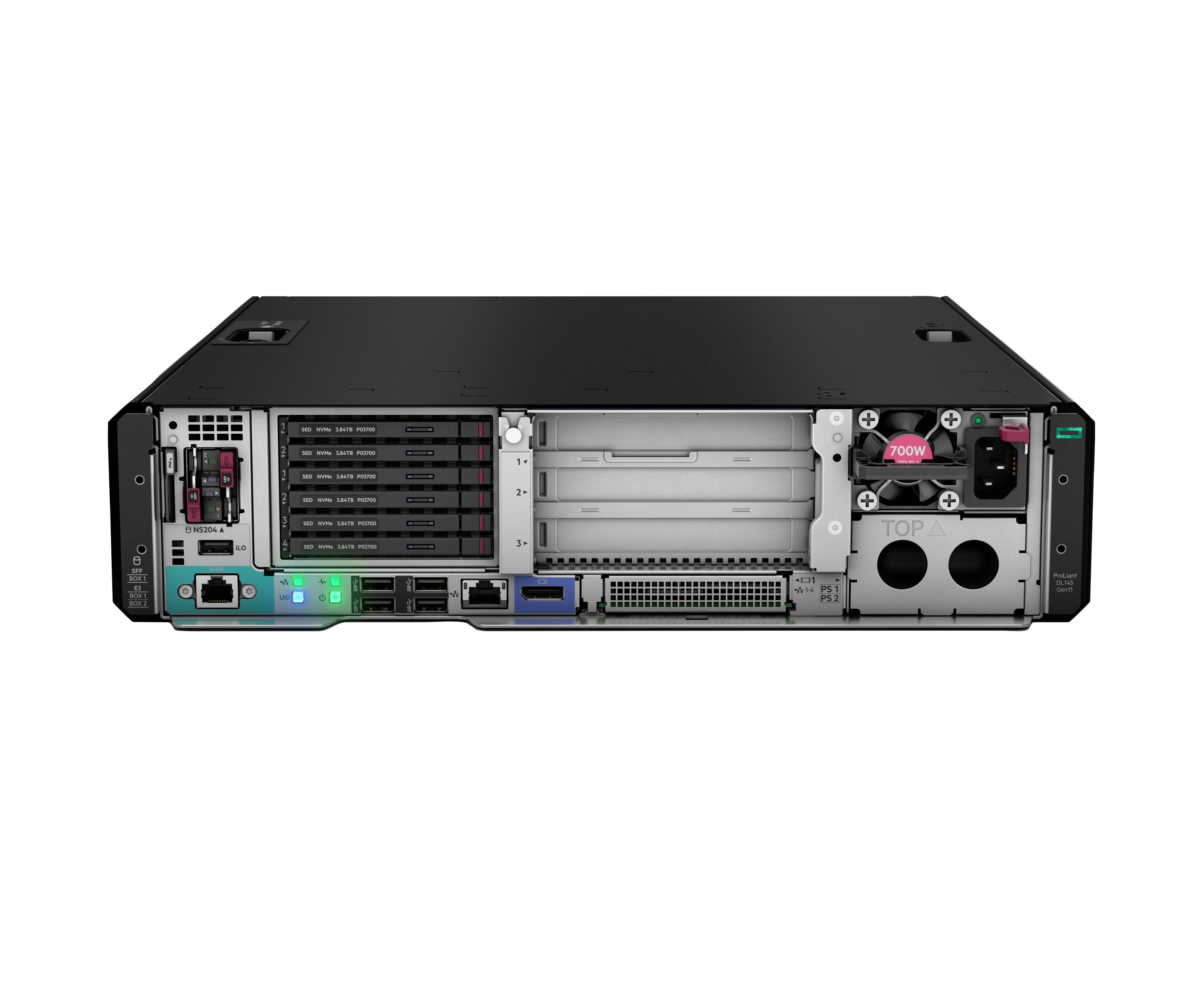 Servidor HPE ProLiant DL145 Gen11 AMD EPYC 8024P 8 Núcleos 32GB DDR5 para Edge Computing 4