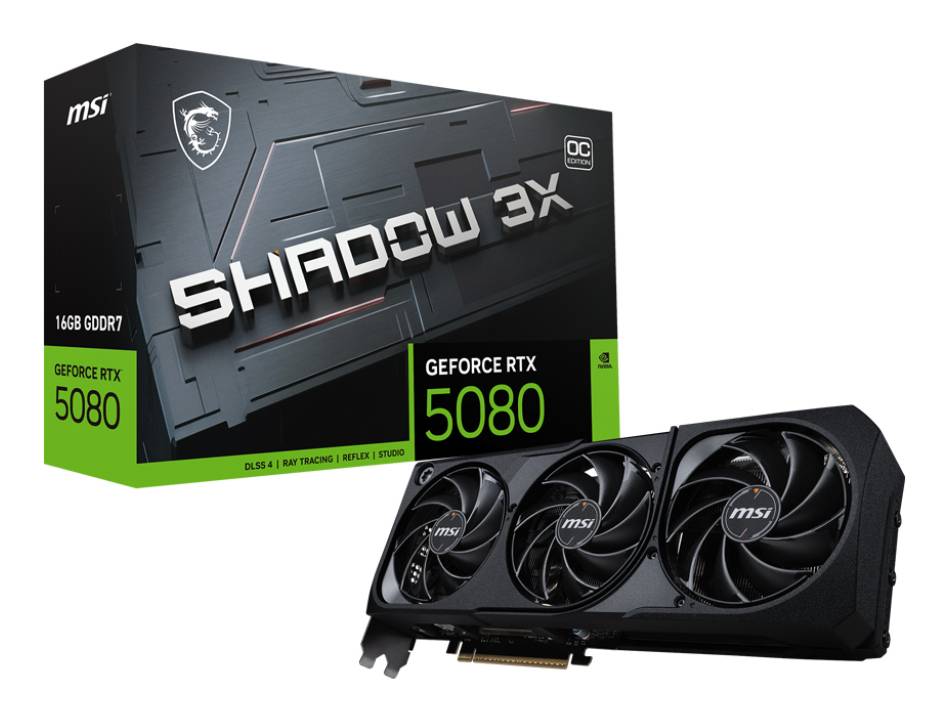 Tarjeta de Video MSI GeForce RTX 5080 16G SHADOW 3X OC, 16GB GDDR7, 1x HDMI, 3x DisplayPort 1