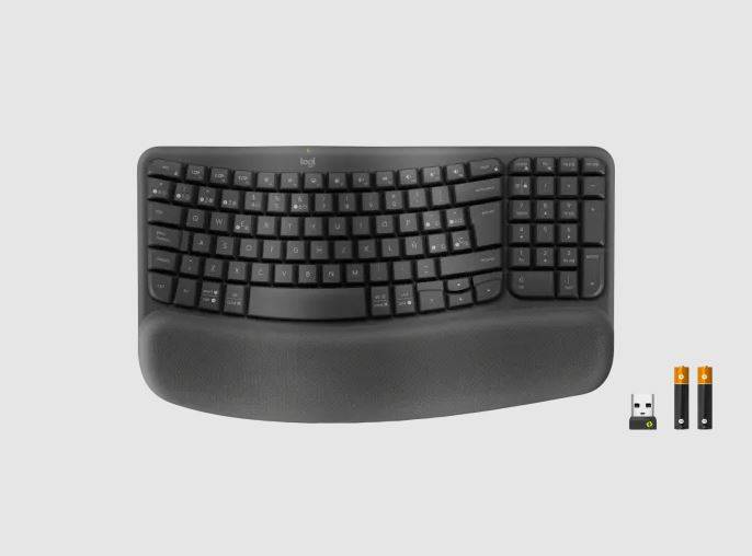Teclado ergonómico Logitech Wave Keys for Business, Receptor USB-A Logi Bolt 5