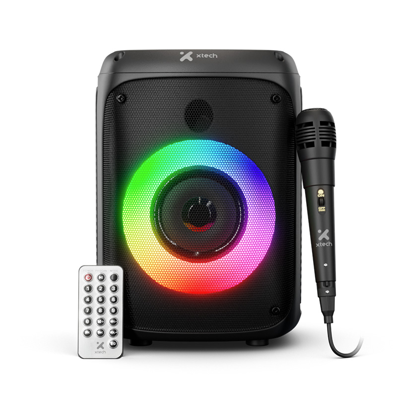 Parlante Portátil Inalámbrico Xtech SonicBloom XTS-661, con Luces y Micrófono, Bluetooth, Black  2