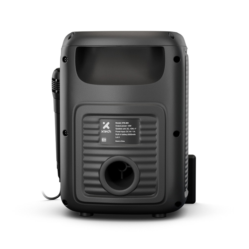 Parlante Portátil Inalámbrico Xtech SonicBloom XTS-661, con Luces y Micrófono, Bluetooth, Black  5