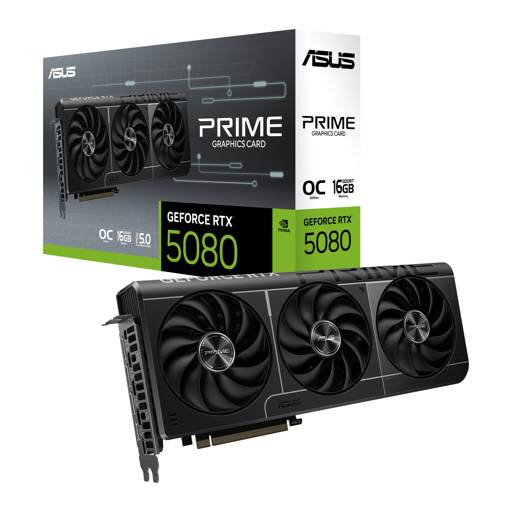 Tarjeta de Video ASUS Prime GeForce RTX 5080 OC, 16GB GDDR7, 256-bit, HDMI x1, Displayport X3 12