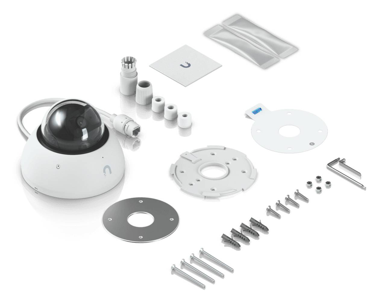 Camara IP Ubiquiti UVC-AI-DOME-W Dome 4K blanca 110 grados IR40m IK10 Mic/Spk PoE 12