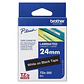 Cinta laminada Brother TZe355 Texto blanco sobre fondo negro, - Miniatura 1