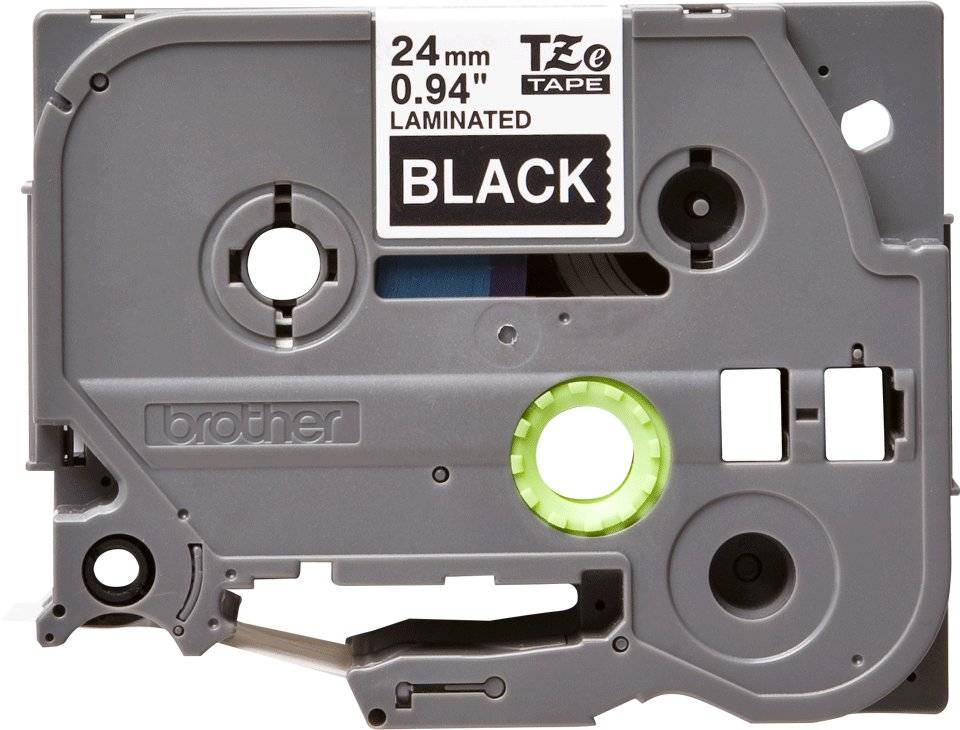 Cinta laminada Brother TZe355 Texto blanco sobre fondo negro, 2