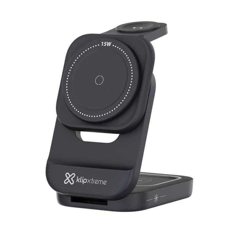 Base cargadora Klip Xtreme 15W – USB-C, soporte vertical para celular o carga inalámbrica 2