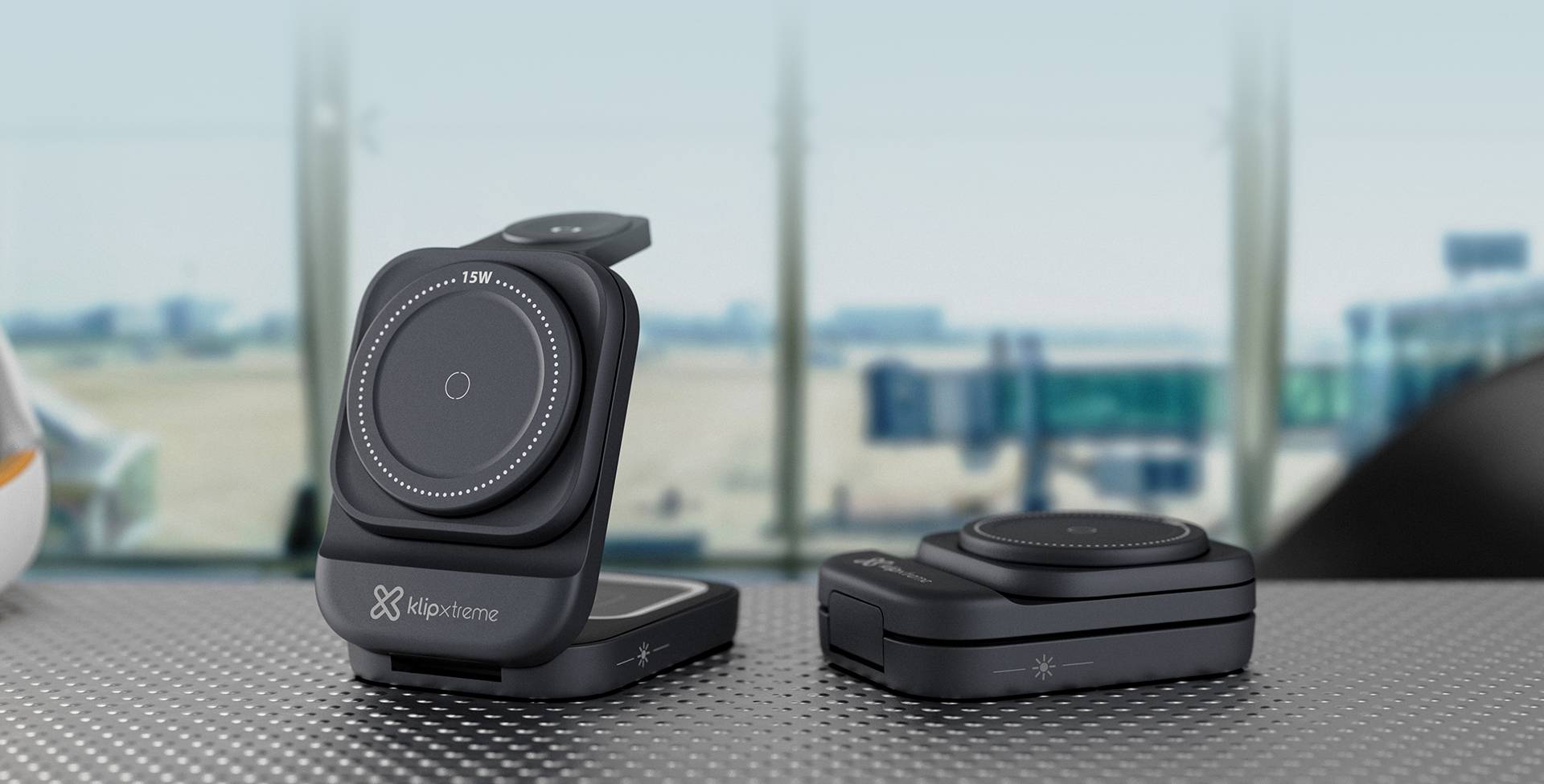 Base cargadora Klip Xtreme 15W – USB-C, soporte vertical para celular o carga inalámbrica 7