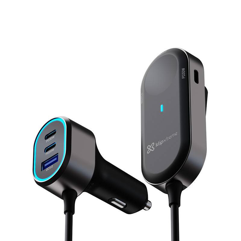 Adaptador auto Klip Xtreme 100W – 4×USB-C, 2×USB-A, carga simultánea de alta potencia 5