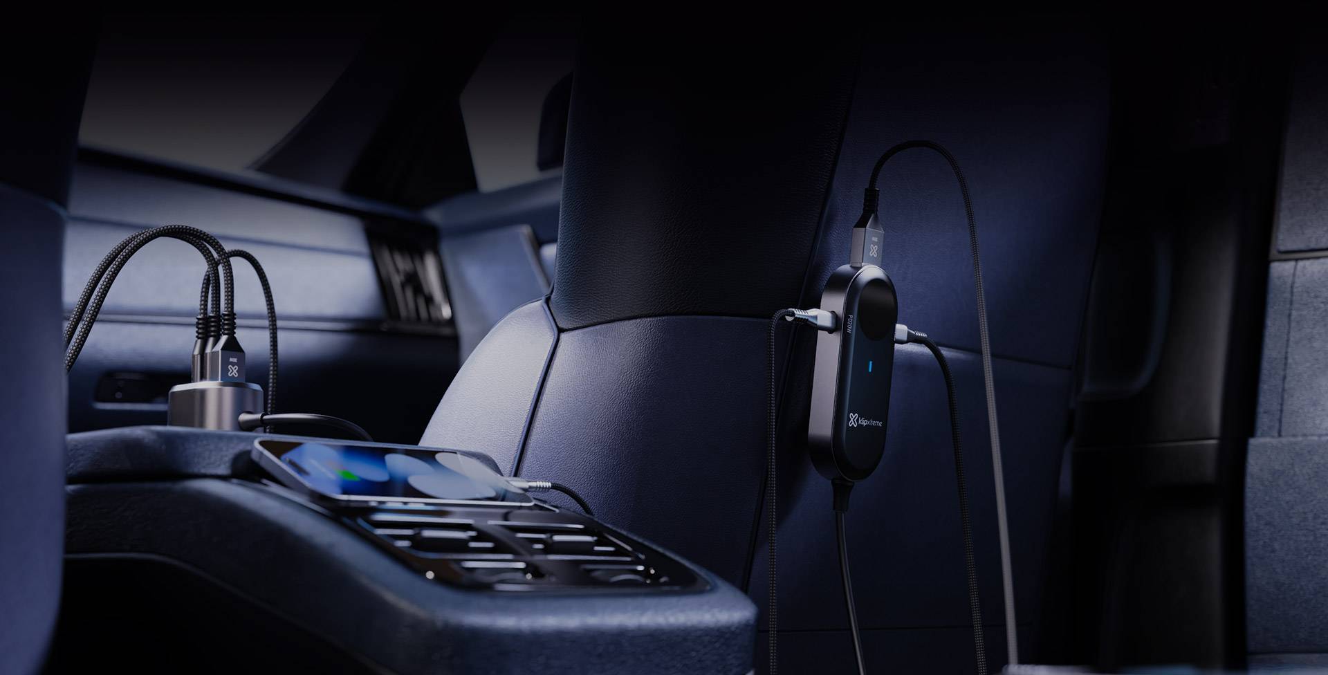Adaptador auto Klip Xtreme 100W – 4×USB-C, 2×USB-A, carga simultánea de alta potencia 10