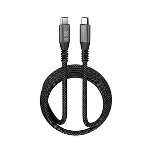 Cable USB-C Klip Xtreme KAC-850 1.8m negro – 240W PD 3.1 con 40Gbps trenzado y resistente