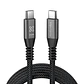 Cable USB-C Klip Xtreme KAC-850 1.8m negro – 240W PD 3.1 con 40Gbps trenzado y resistente - Miniatura 2