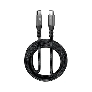 Cable USB-C Klip Xtreme KAC-750 3m negro – carga rápida 240W PD 3.1 trenzado y resistente