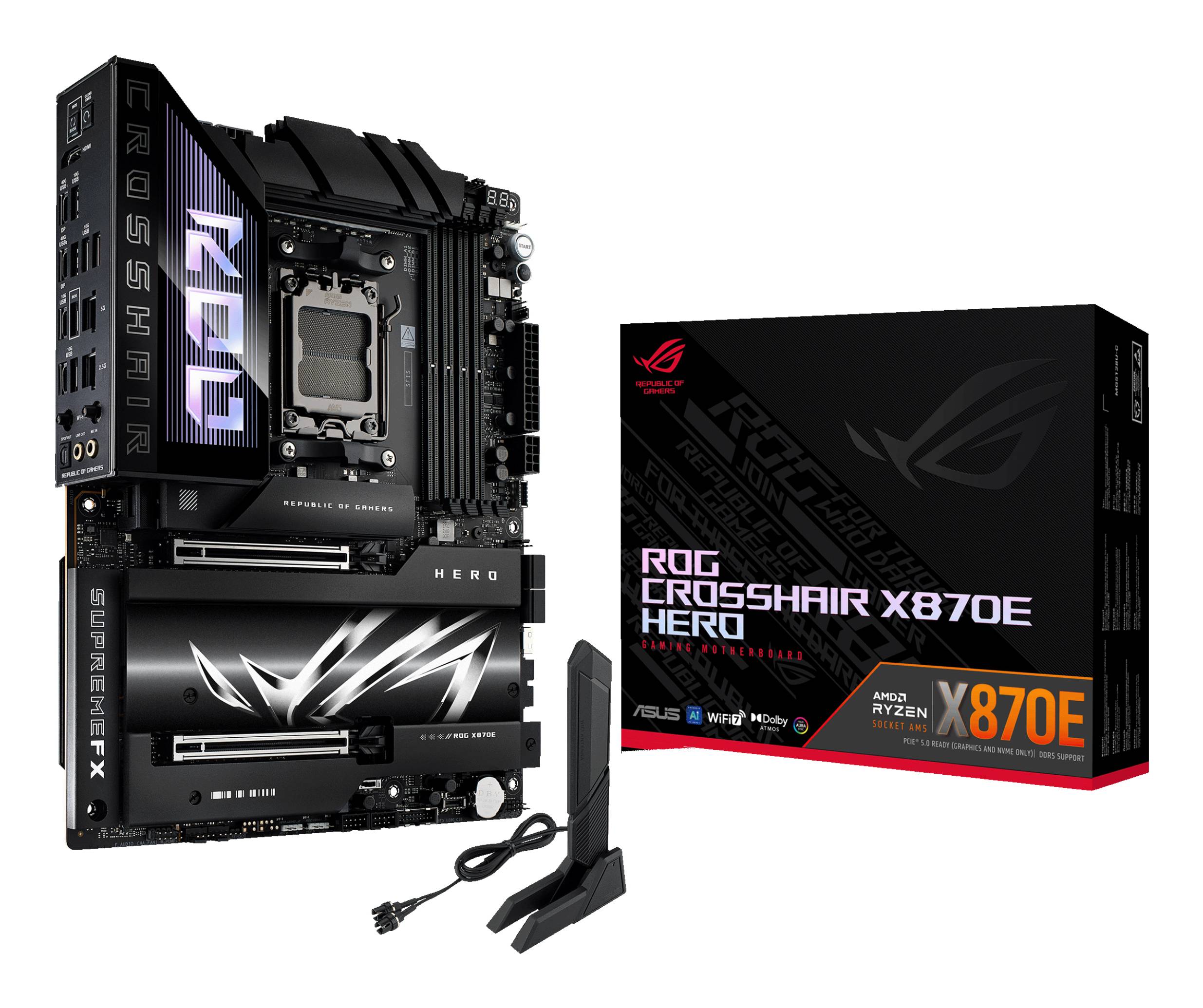 Placa Madre ASUS ROG CROSSHAIR X870E HERO, Socket AM5, 4x DDR5, 5x M.2, PCI-e 5.0, USB4, WiFi 7 2