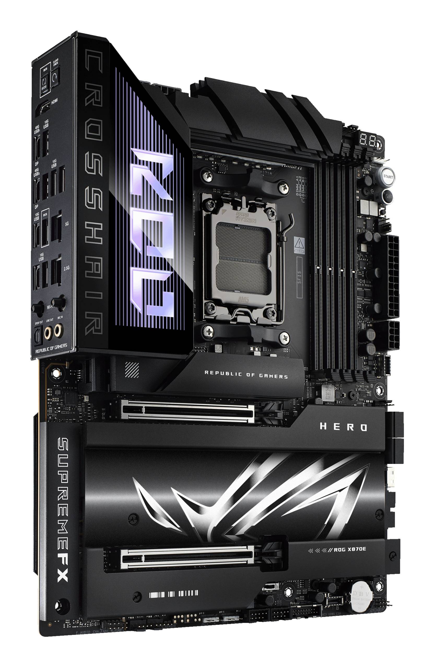 Placa Madre ASUS ROG CROSSHAIR X870E HERO, Socket AM5, 4x DDR5, 5x M.2, PCI-e 5.0, USB4, WiFi 7 4