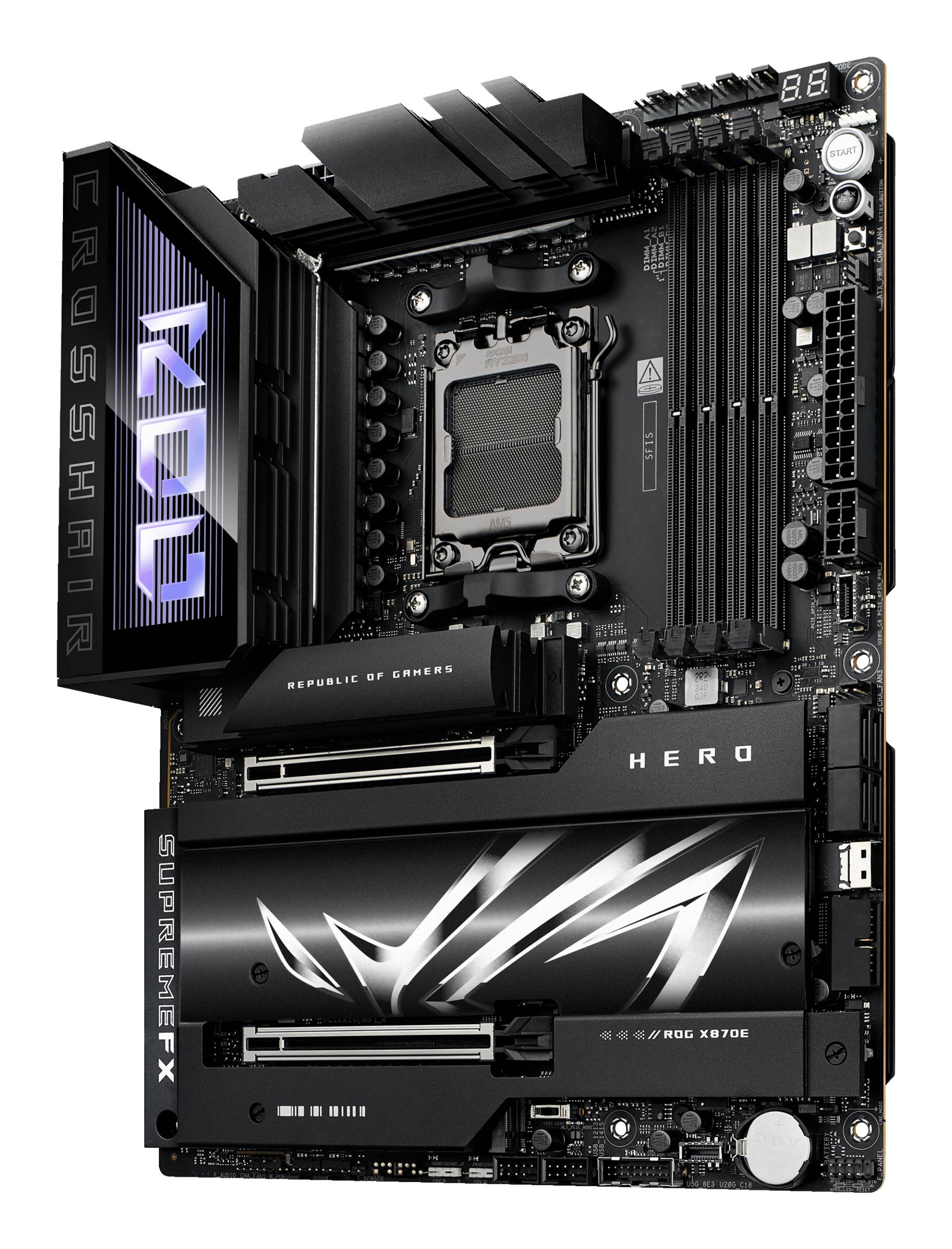 Placa Madre ASUS ROG CROSSHAIR X870E HERO, Socket AM5, 4x DDR5, 5x M.2, PCI-e 5.0, USB4, WiFi 7 5