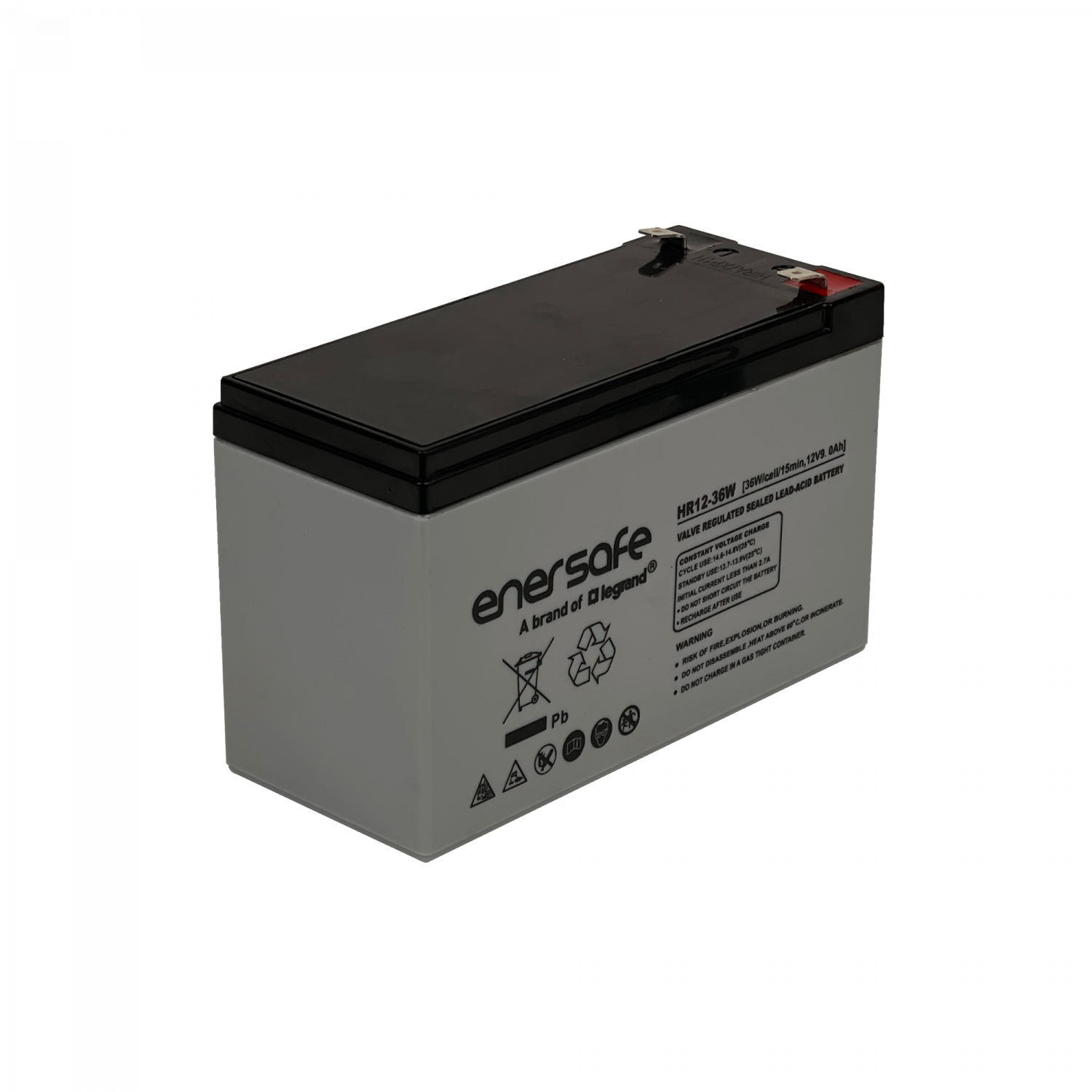 Bateria Enersafe 9,0AH Acido-Plomo 12V Sellada VRLA HR12-36W 9AH 1
