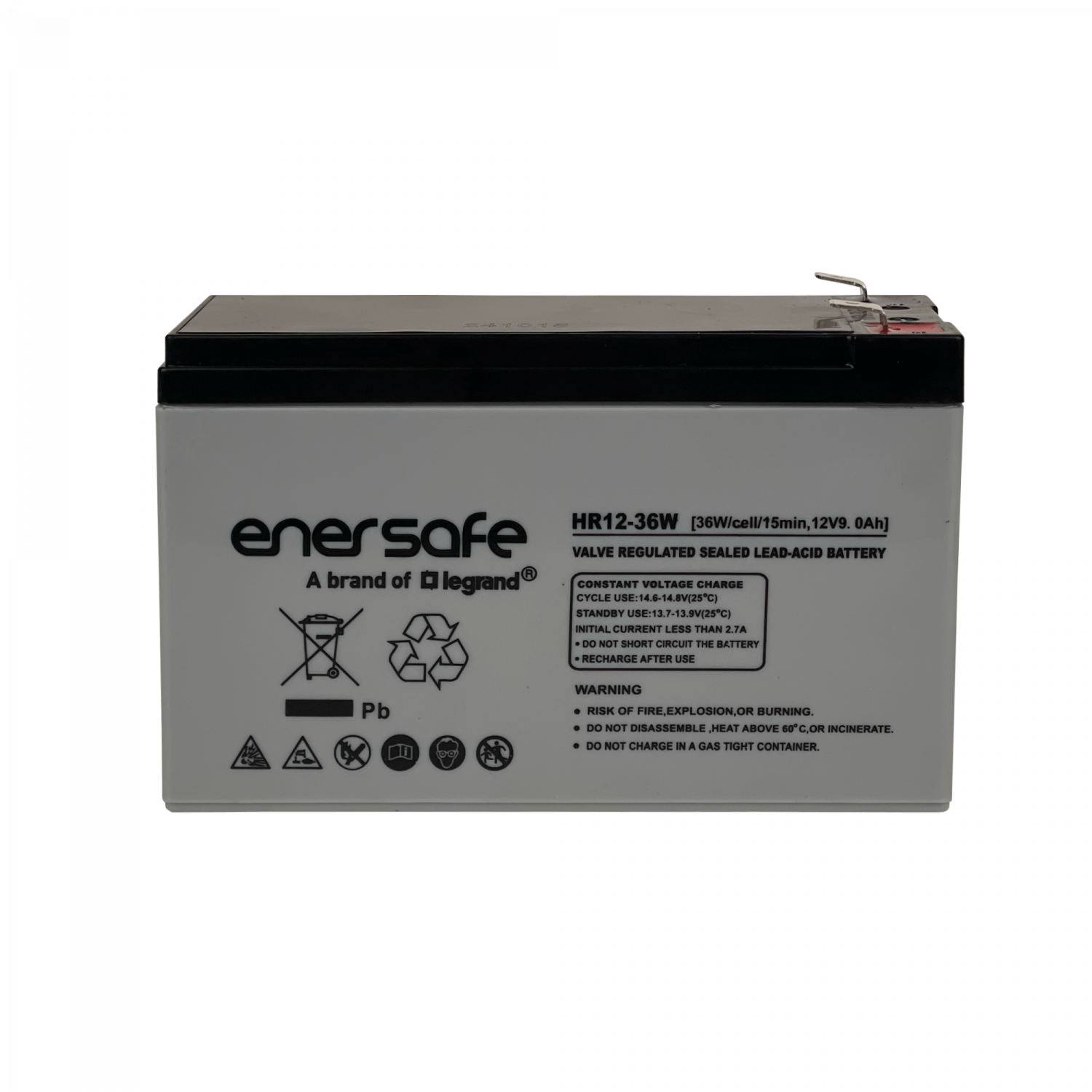 Bateria Enersafe 9,0AH Acido-Plomo 12V Sellada VRLA HR12-36W 9AH 2