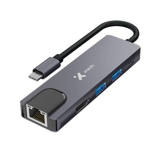 Hub USB-C Xtech XTC-572 5 en 1 HDMI 4K Ethernet USB 3.0 PD 100W Multipuerto 1