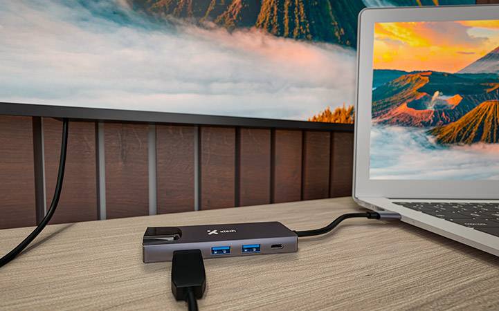 Hub USB-C Xtech XTC-572 5 en 1 HDMI 4K Ethernet USB 3.0 PD 100W Multipuerto 4