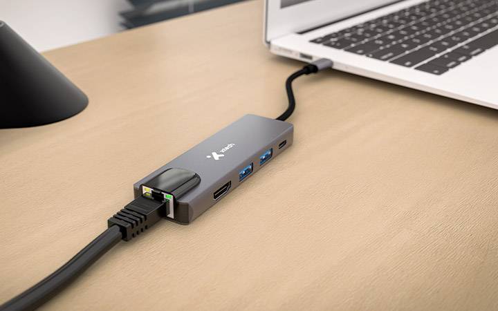 Hub USB-C Xtech XTC-572 5 en 1 HDMI 4K Ethernet USB 3.0 PD 100W Multipuerto 5