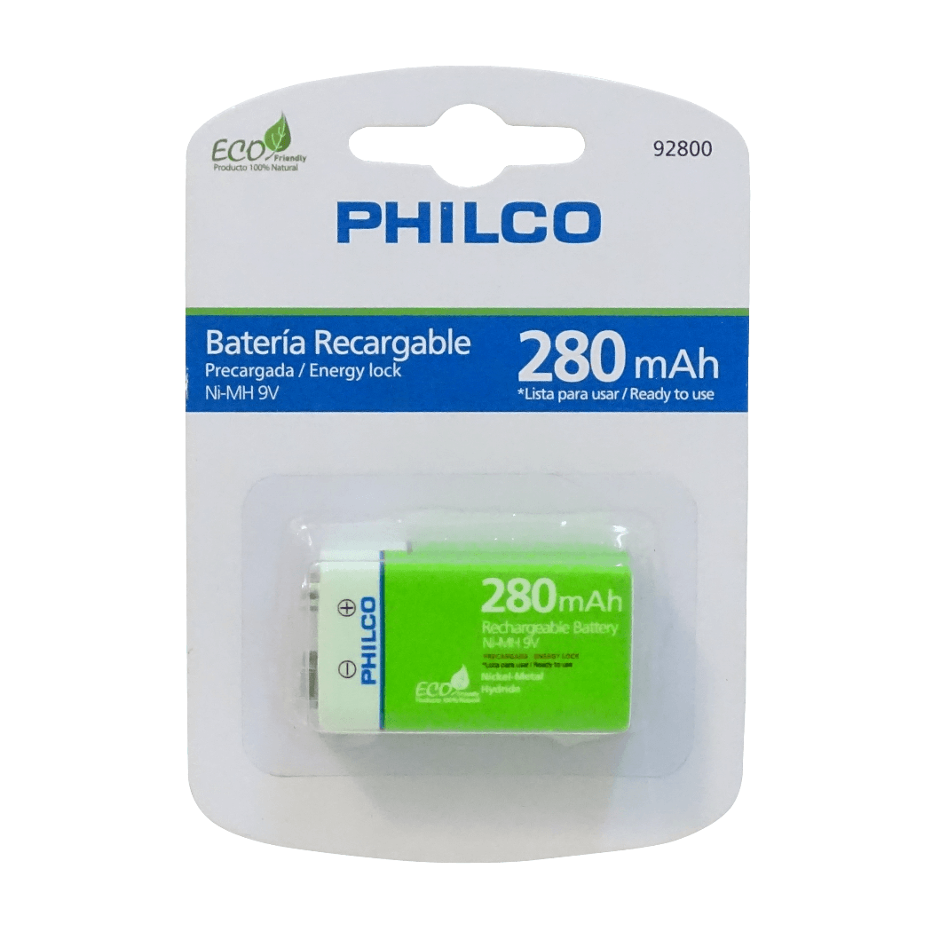 Bateria Recargable Ni-MH 42ULX92800 PHILCO 9V 280mAH Pila 2