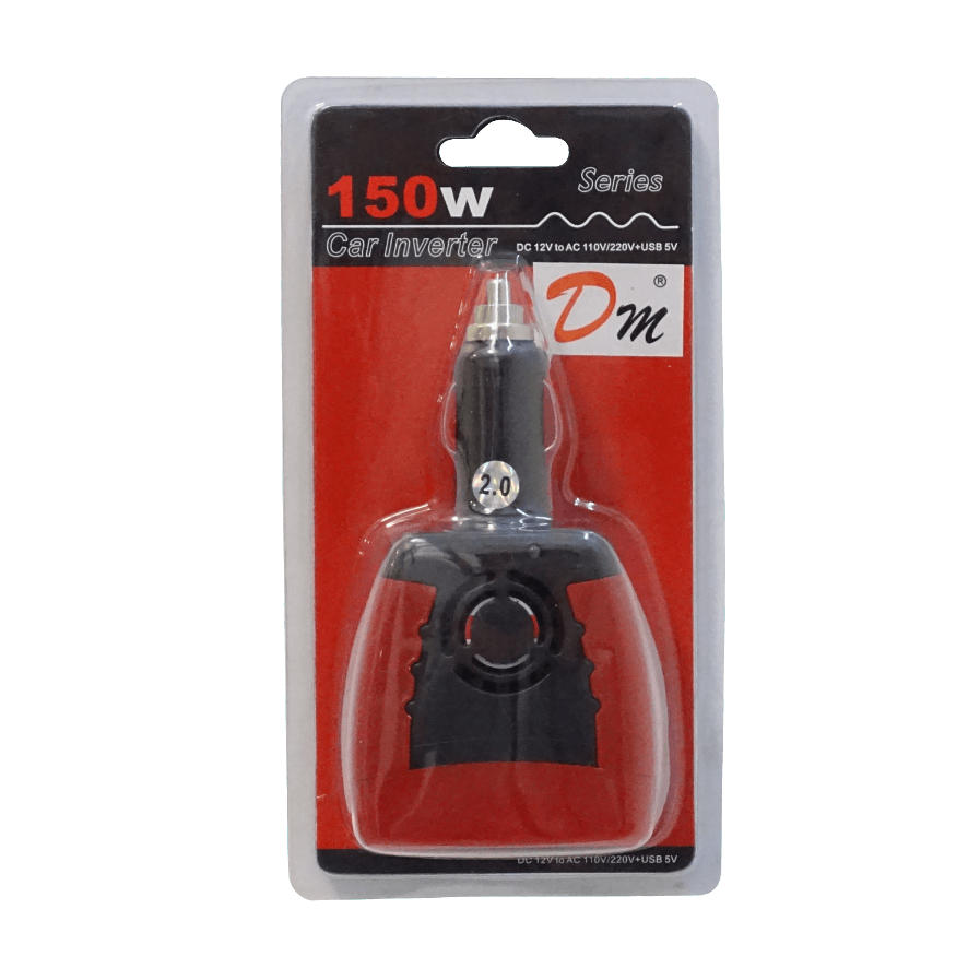 150W 12VDC-in/220V-out Inversor s/Ventilador USB-5V-500mA-OUT 5
