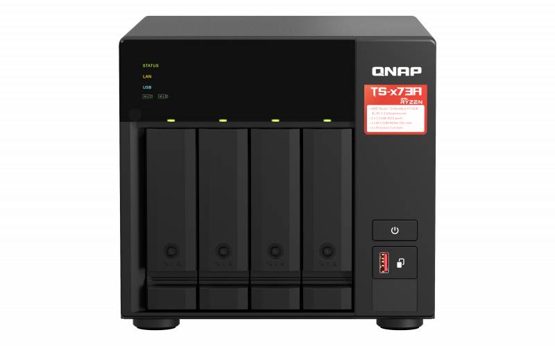 NAS QNAP TS-473A AMD Ryzen™ V1500B Quad-Core 2,2 GHz, Ram 8GB, 2,5GbE, 4xSATA 1
