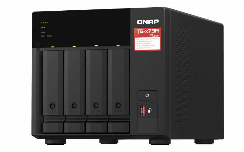 NAS QNAP TS-473A AMD Ryzen™ V1500B Quad-Core 2,2 GHz, Ram 8GB, 2,5GbE, 4xSATA 3