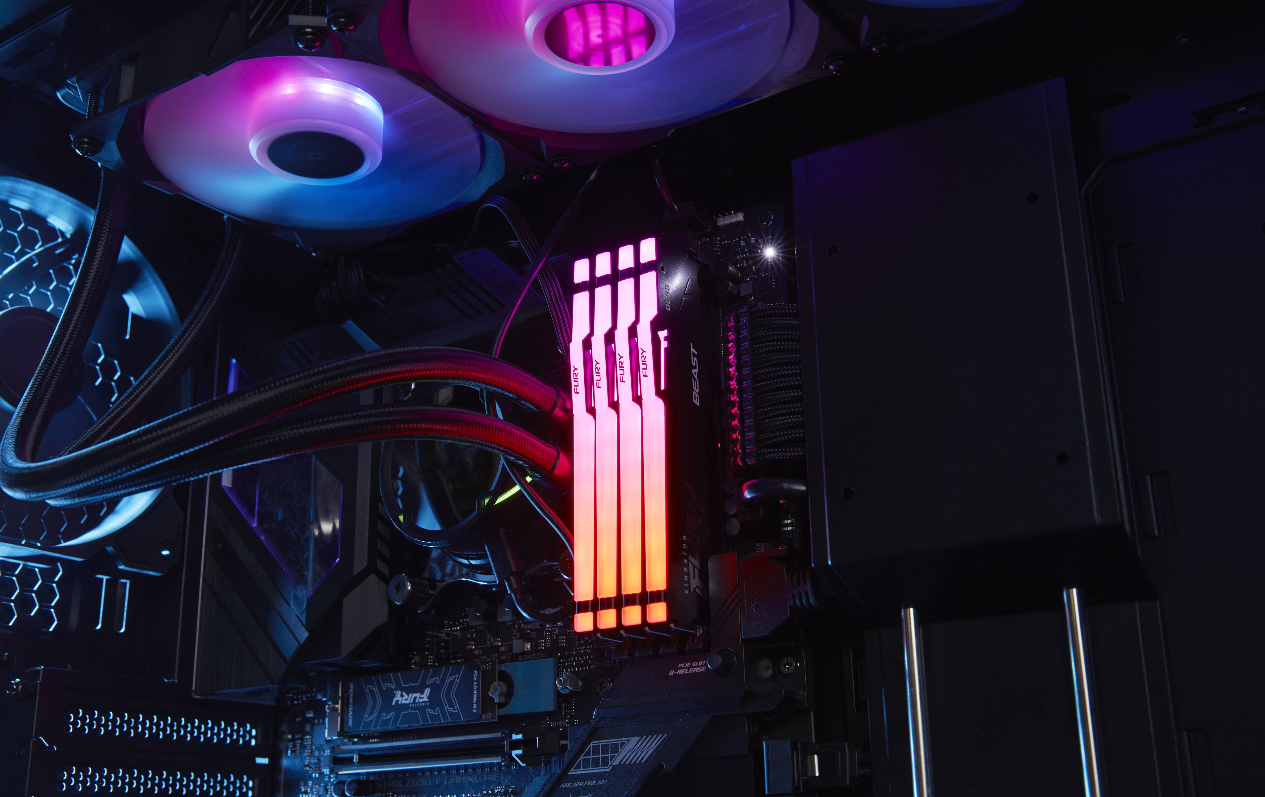 Memoria RAM DDR5 64GB 5600MHz CL36 Kingston Fury Beast RGB  Alto Rendimiento Gaming 9