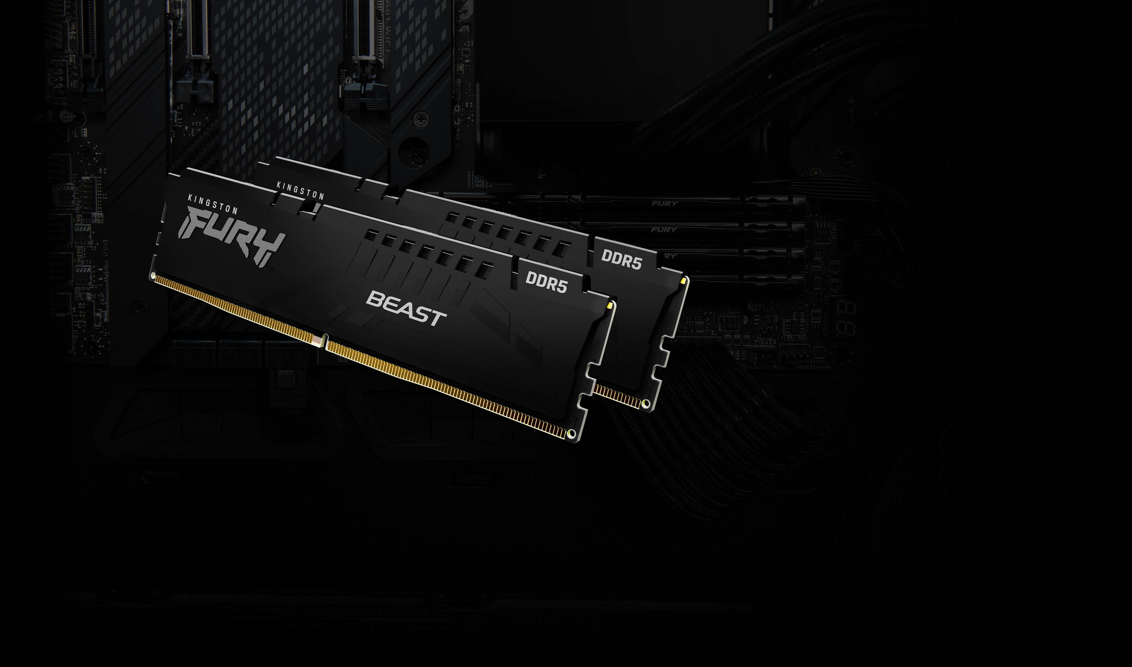 Memoria RAM DDR5 64GB 5600MHz CL36 Kingston FURY Beast , 288-pin DIMM, Black 9