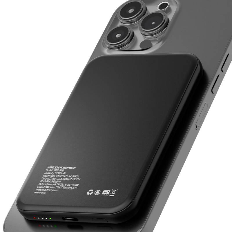 Banco de Energía Klip Xtreme KPB-350 - 5000mAh, Magnético, USB-C PD, Inalámbrico 3