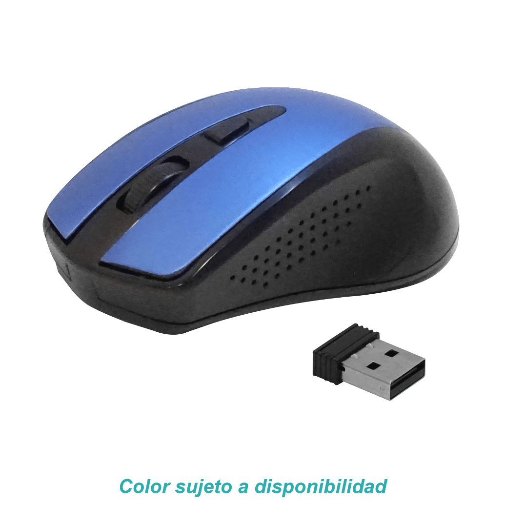 XTECH Mouse USB inalambrico inc-2xAAA 2,4GHz 4-botones Azul o Gris 1