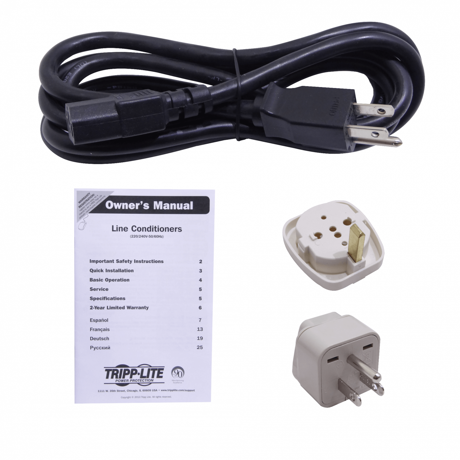 TRIPPLITE 1000W Regulador de Tension 4-Out C13 174-280VAC Voltaje 3