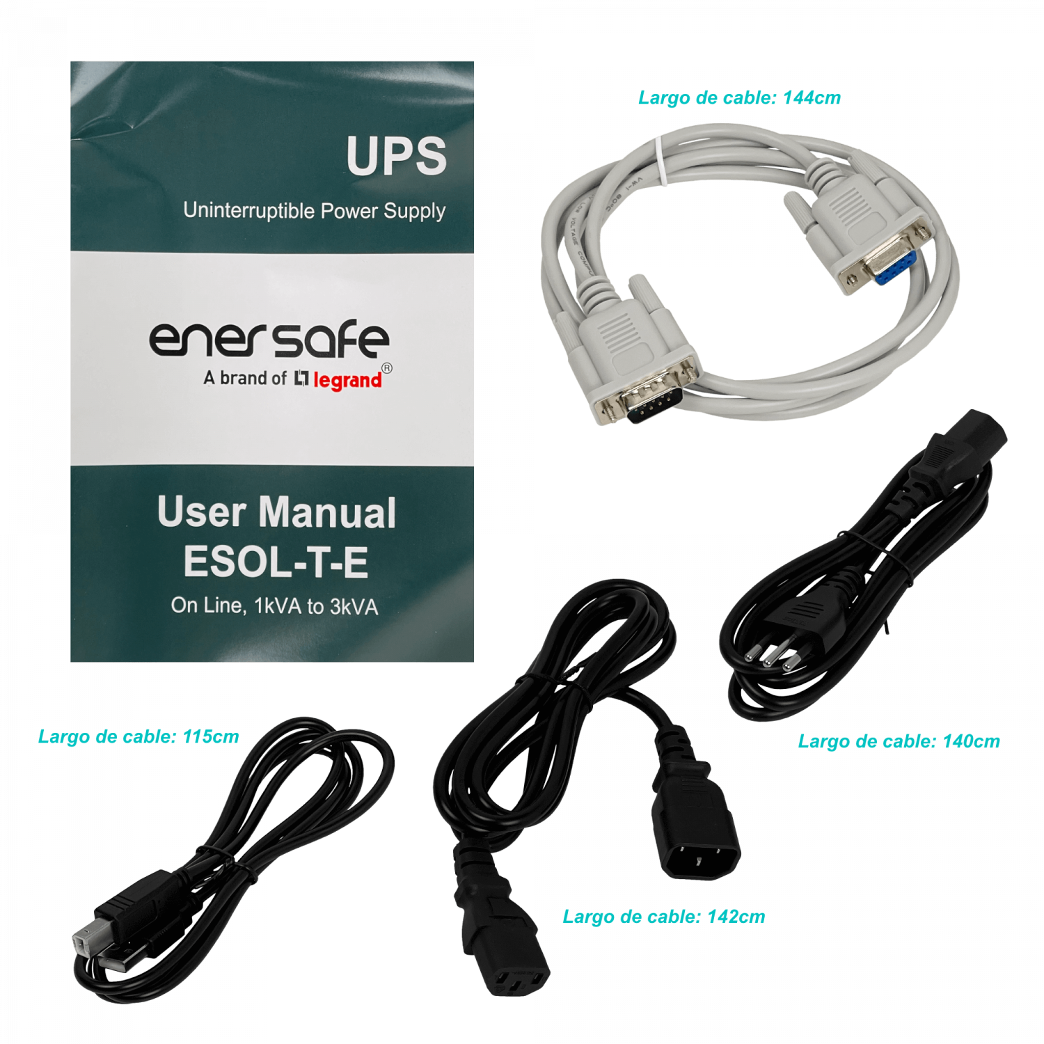 ENERSAFE 195WH 3x9AH 1KVA 900W 0/4ms UPS Torre Online DB9H USB SNMP 1