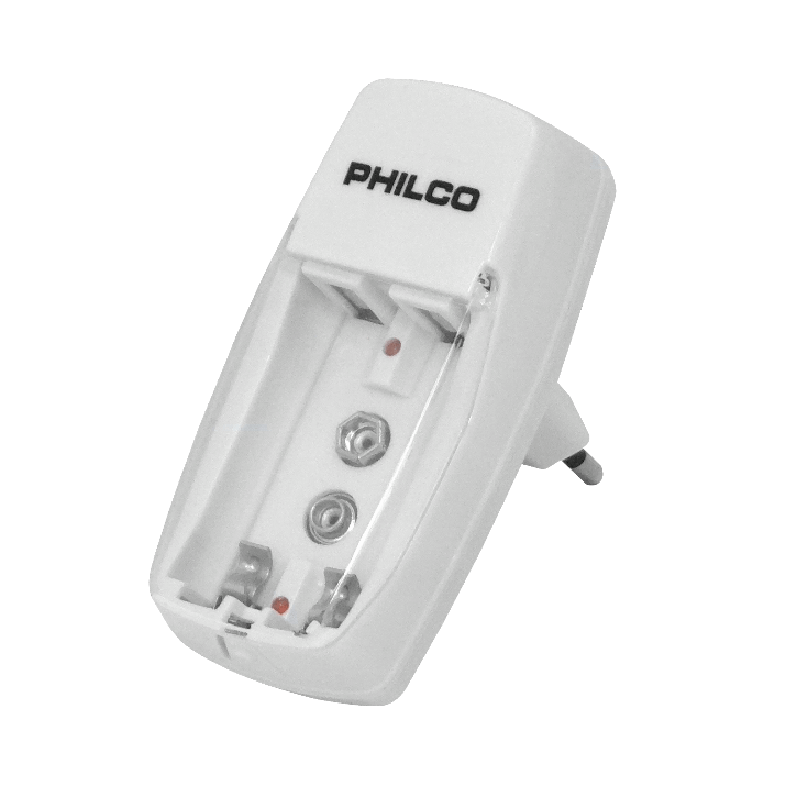 Cargador de Pilas, 1-Pila-9V(20mA) o 2-Pilas-AA/AAA(130mA) no-inc-pilas PHILCO 1