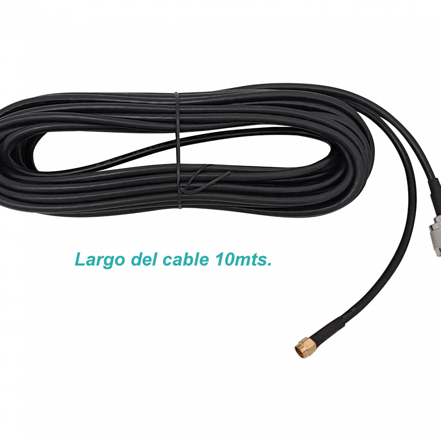 Cable Coaxial 10m, RPSMA-Macho a N-Macho, LMR195, Negro 1