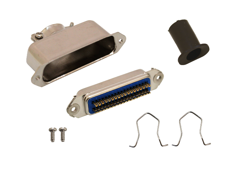 Conector Centronics CEN36-H Hembra 36 Pines, Soldable, con Tapa Metálica, Montaje Manual 1