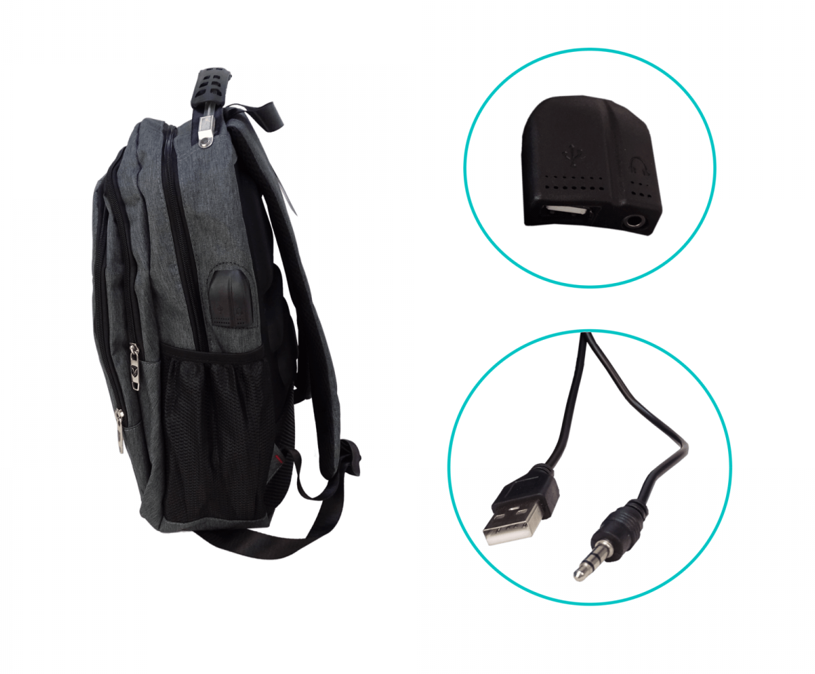 Mochila Gris Notebook 16-pulg 31x40cm Inc-USB/Plug 3,5mm 4