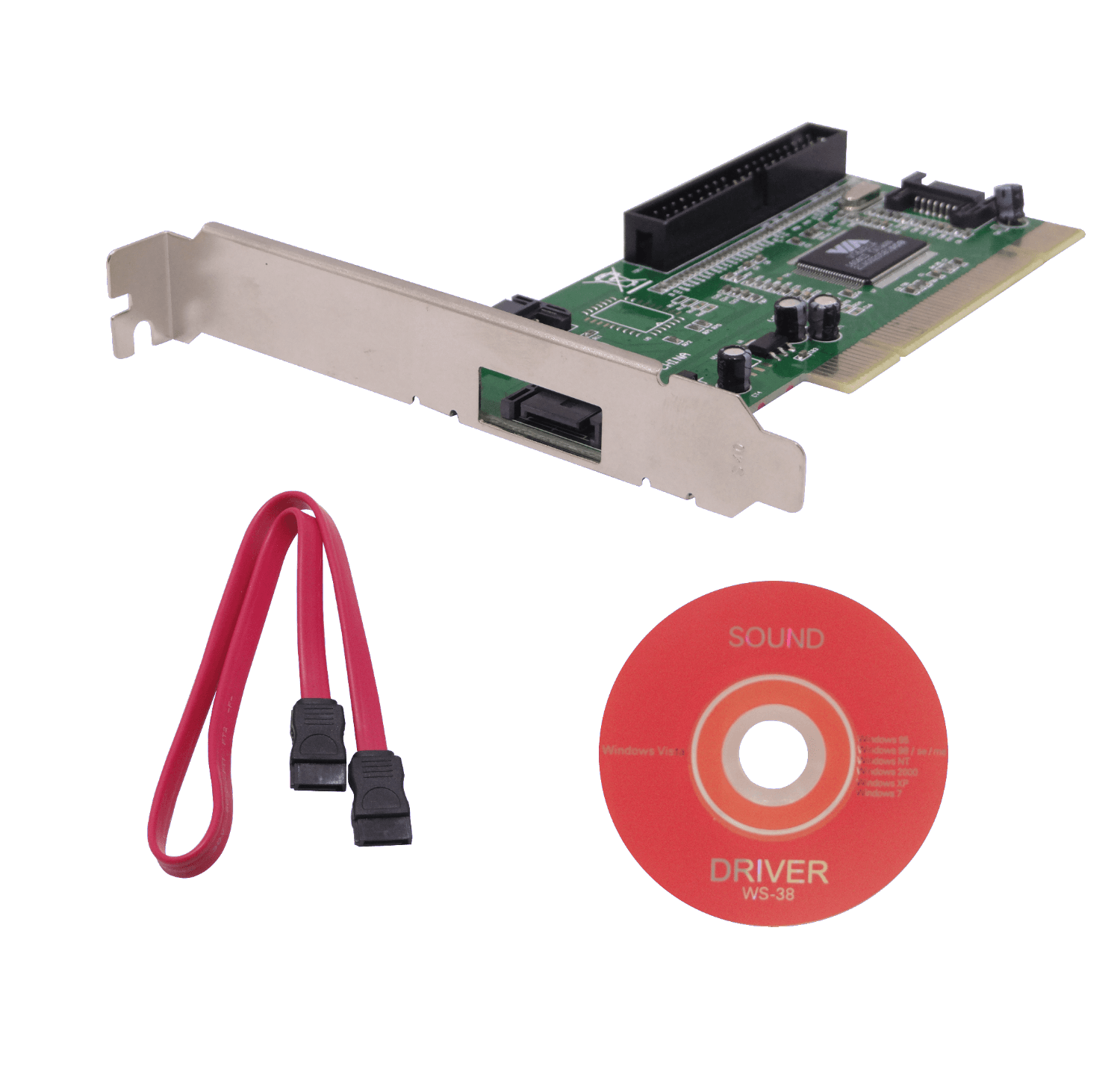 Tarjeta PCI-2.2 3-SATA1.0-150mbps 1-IDE-ATA133 RAID0-1 VT6421A Legacy 2