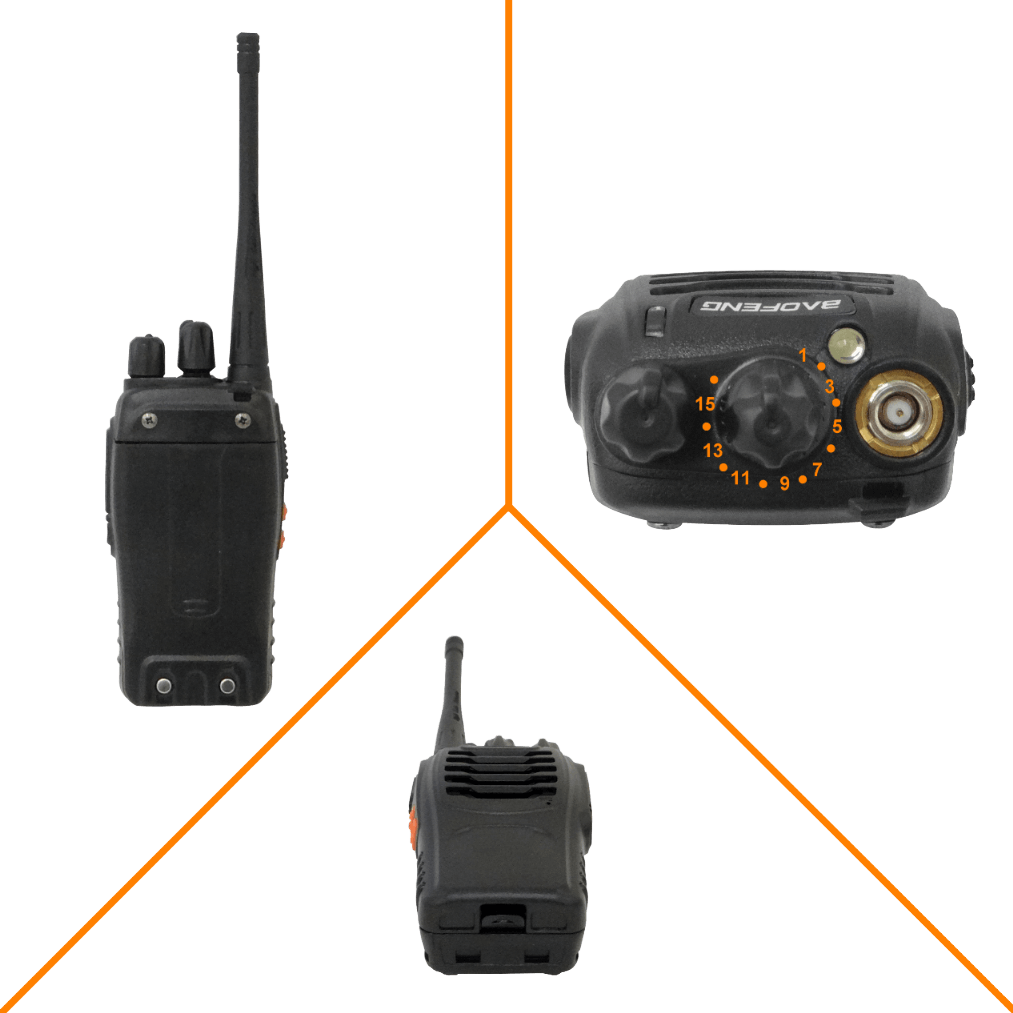 Radio 1un 6km 400-470MHz 16-Canales incl. cargador y bat 3,7V 1500mAh 3