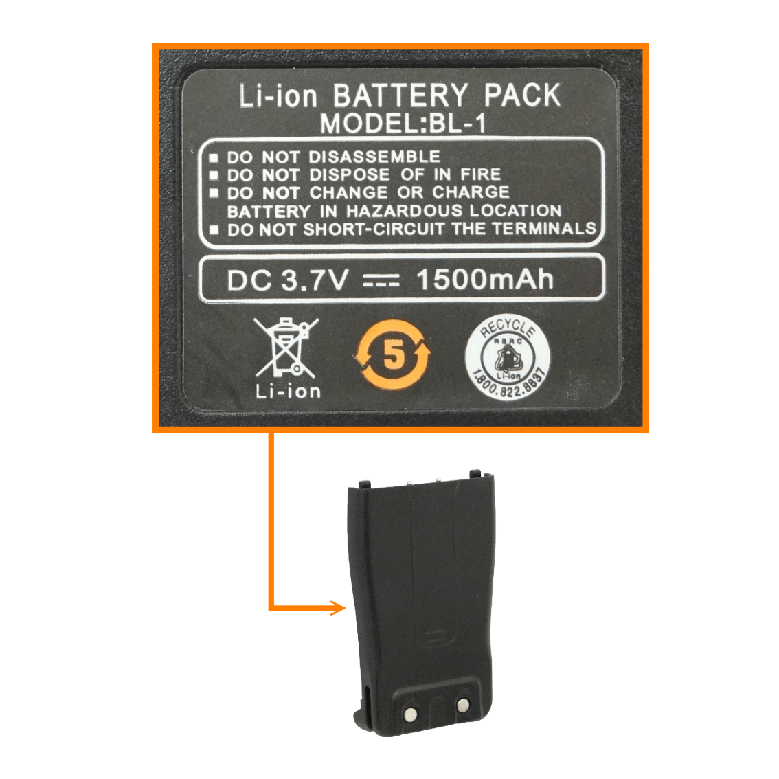 Radio 1un 6km 400-470MHz 16-Canales incl. cargador y bat 3,7V 1500mAh 4