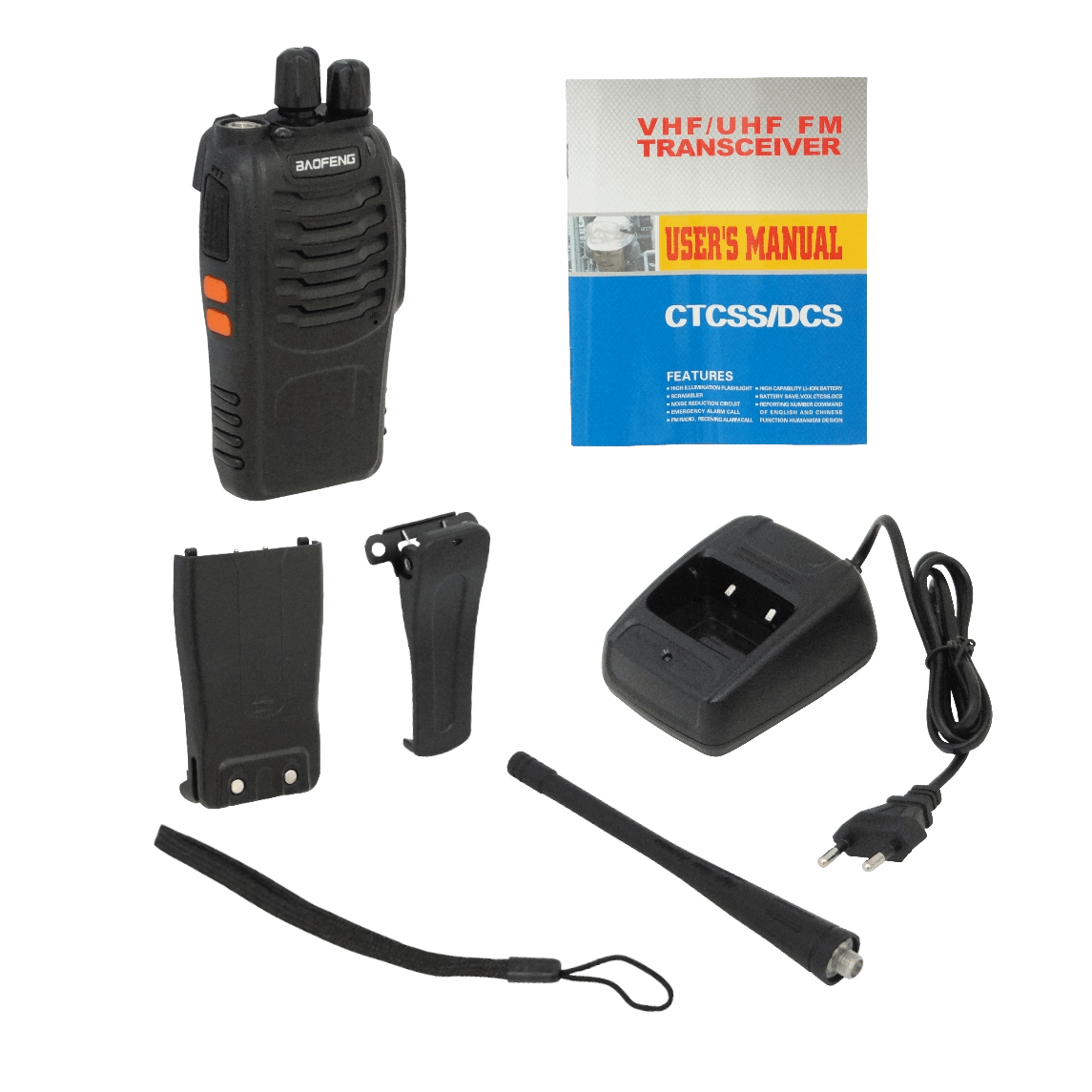 Radio 1un 6km 400-470MHz 16-Canales incl. cargador y bat 3,7V 1500mAh 6