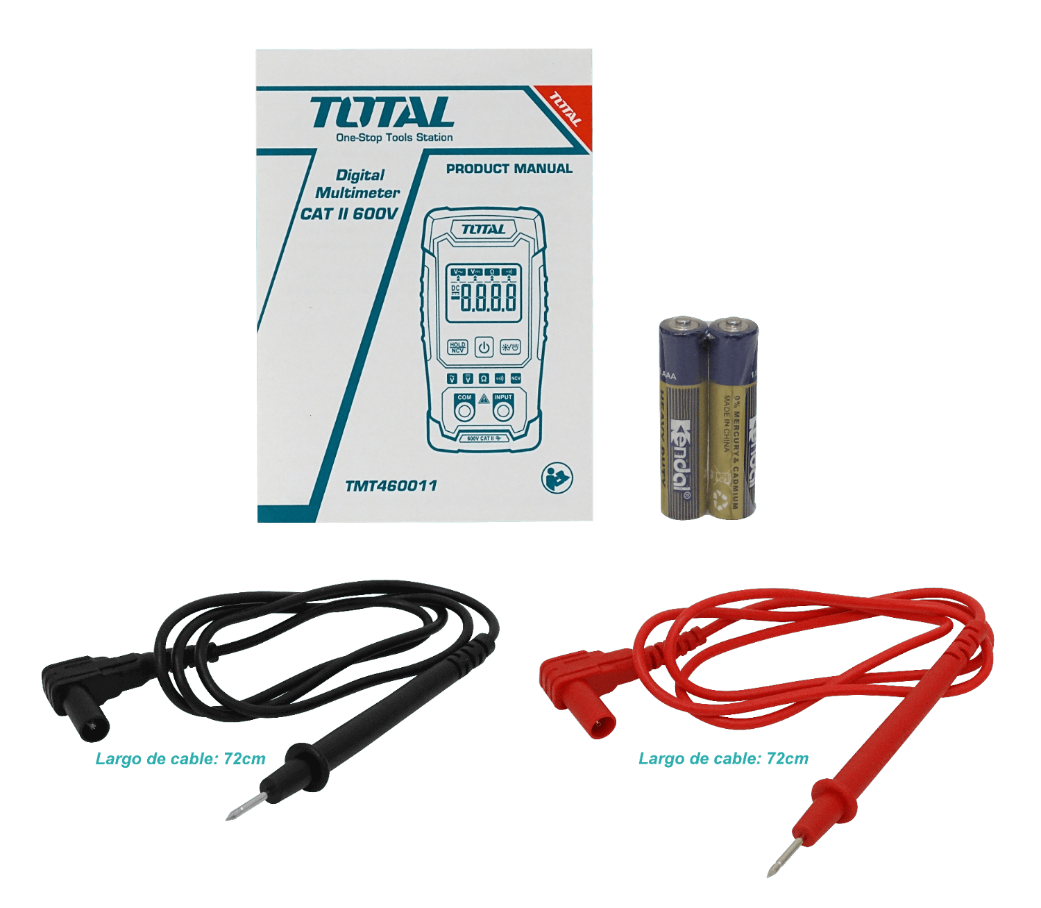 Tester digital Total MULTI-RANGO rango automatico 600V incluye pilas 2