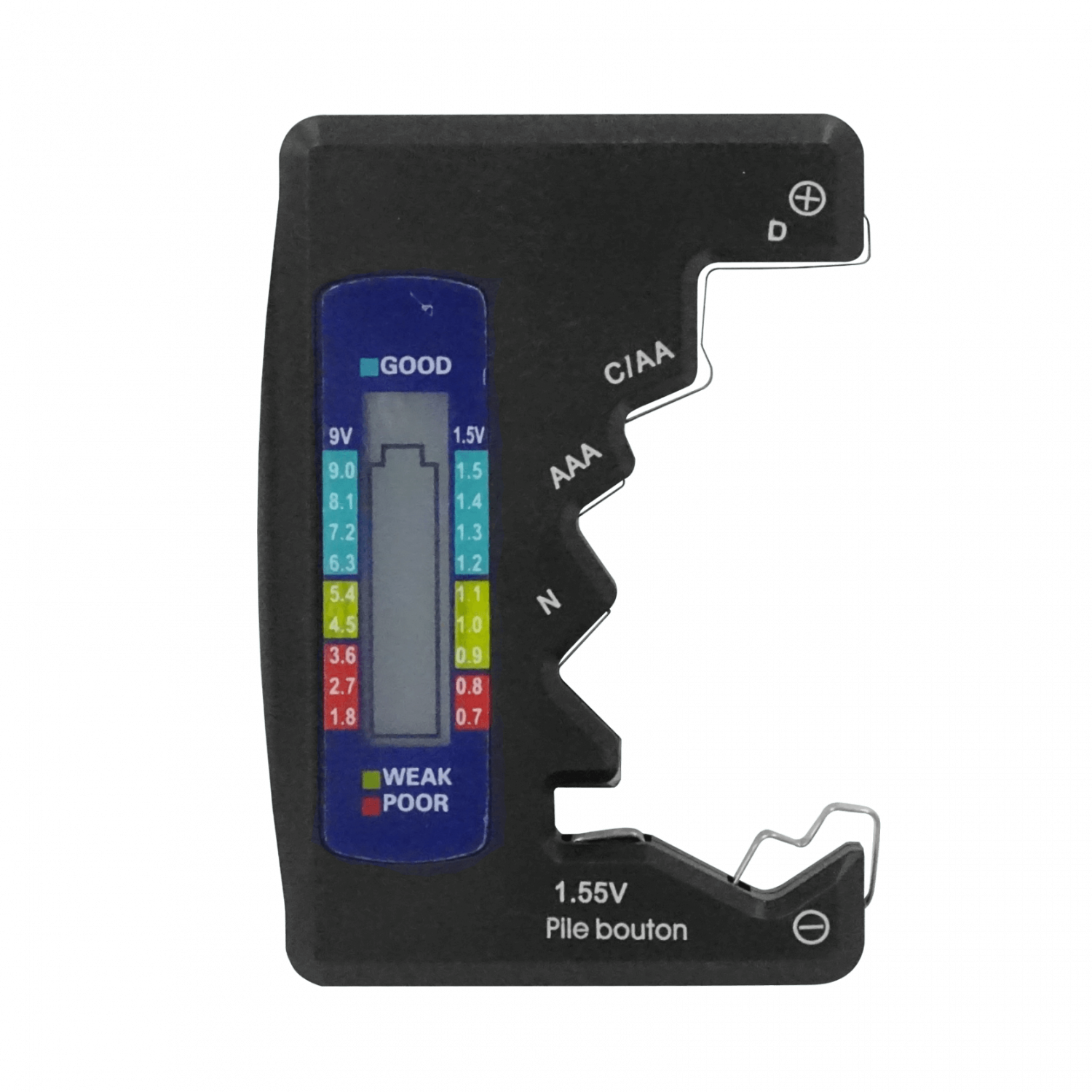 Probador de Pilas AA AAA C D N Pile bouton 0,7-9V Display Digital 2
