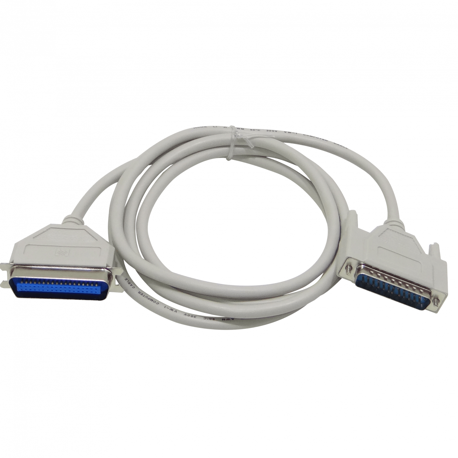 Cable Paralelo 1,8mt p/Impresora DB25-Macho CEN36 Gris VW-1 Centronics 2