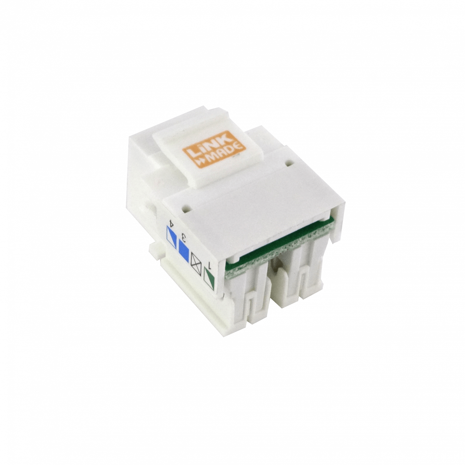 LINKMADE Blanco Cat3 RJ11/RJ14 6P4C Hembra Punchable Keystone 1