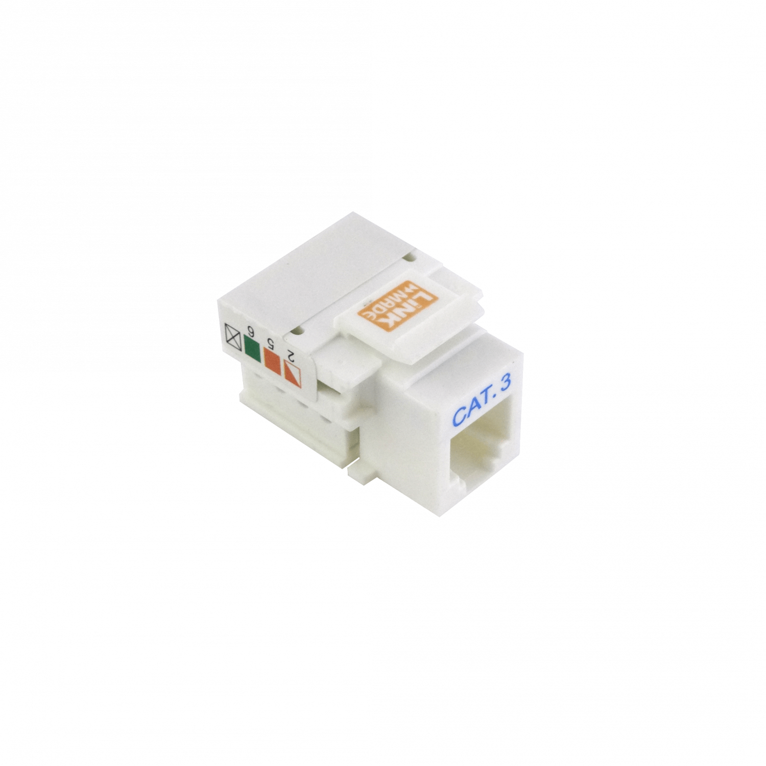 LINKMADE Blanco Cat3 RJ11/RJ14 6P4C Hembra Punchable Keystone 5