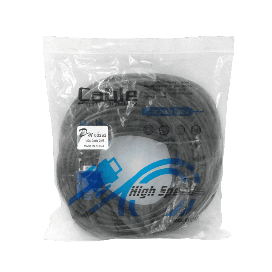 Cable VGA HDB15 Macho a Macho, 20 Metros, Blindado 2